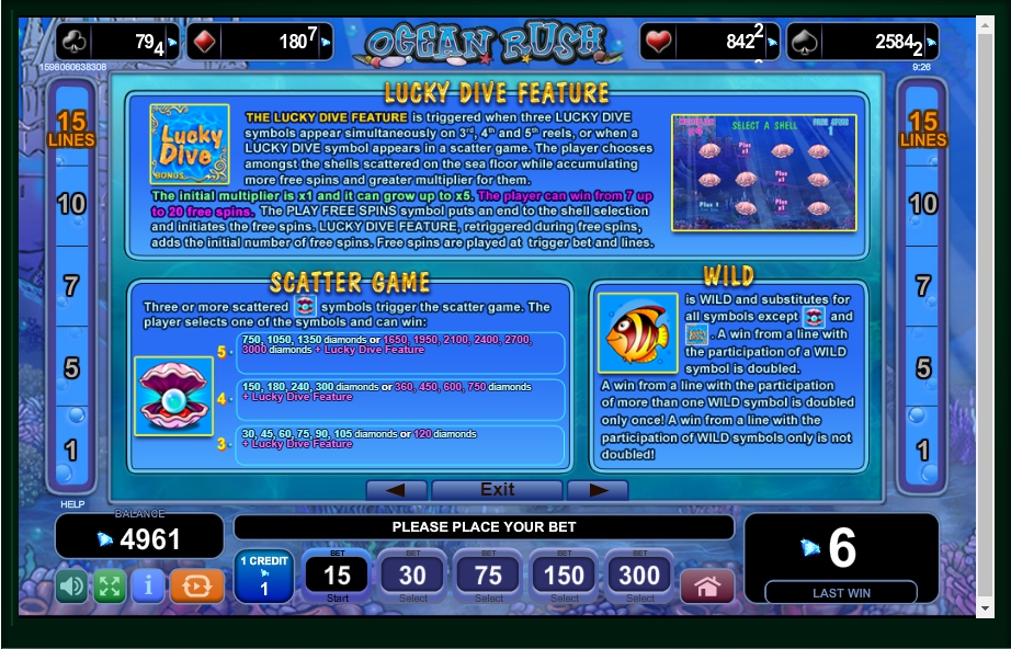 ocean rush slot machine detail image 3