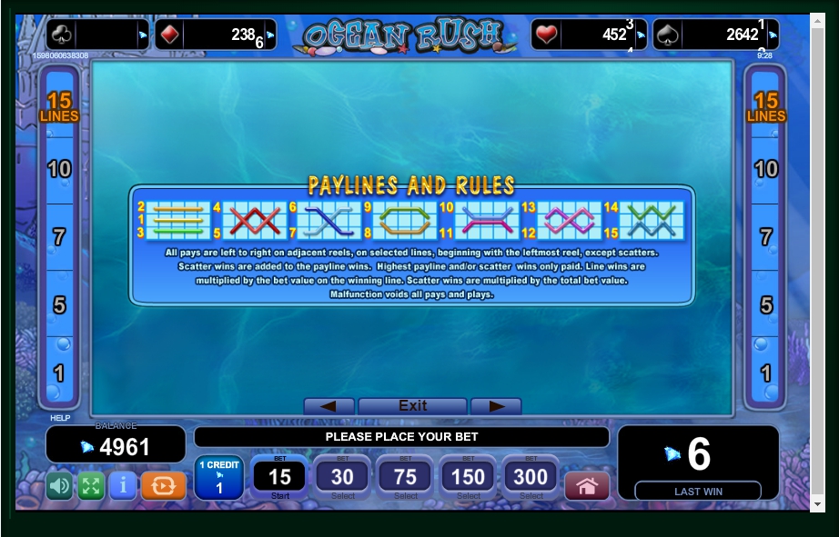 ocean rush slot machine detail image 0