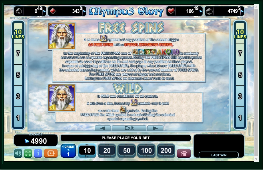 olympus glory slot machine detail image 3