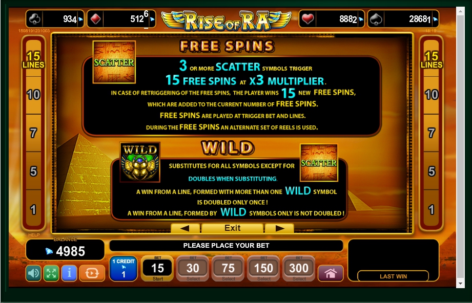 rise of ra slot machine detail image 3