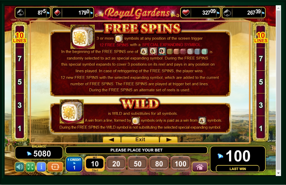 royal gardens slot machine detail image 4