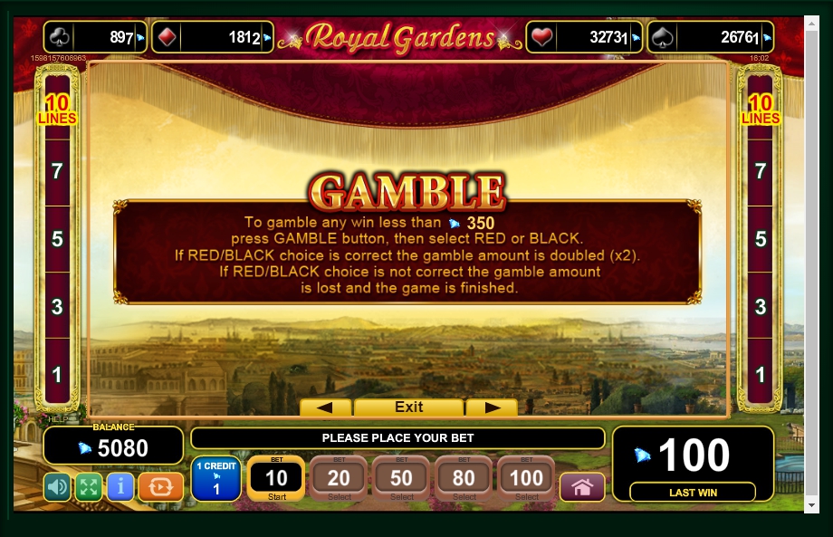 royal gardens slot machine detail image 2