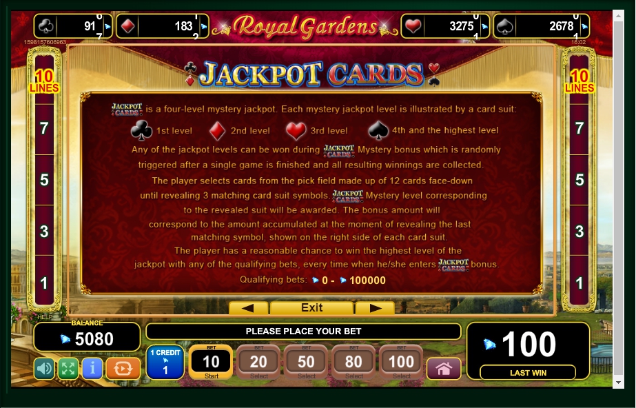 royal gardens slot machine detail image 1