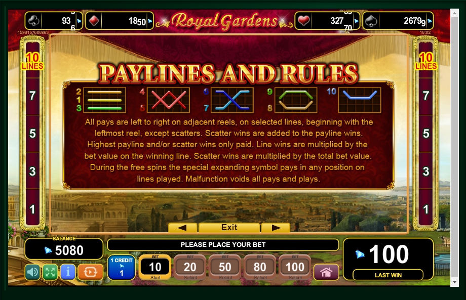 royal gardens slot machine detail image 0