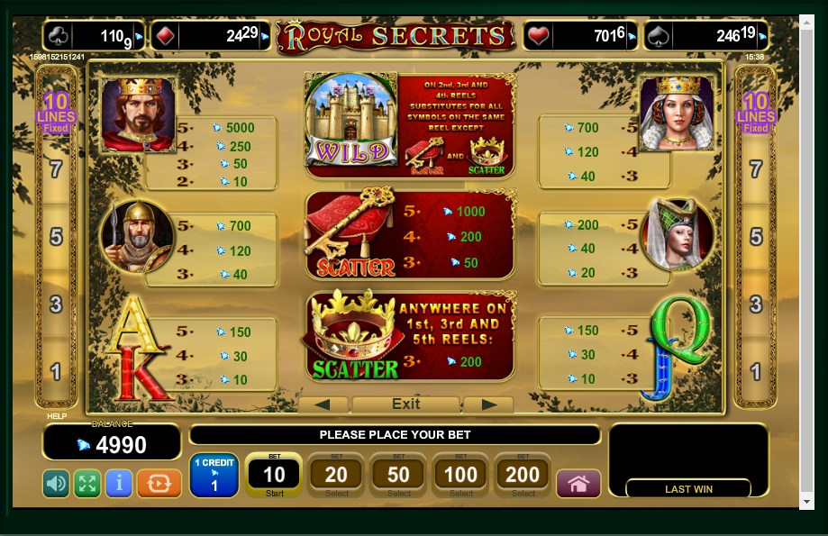 royal secrets slot machine detail image 3