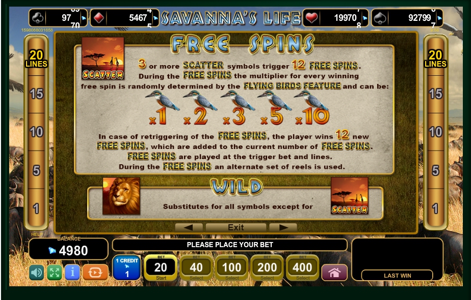 savannas life slot machine detail image 3