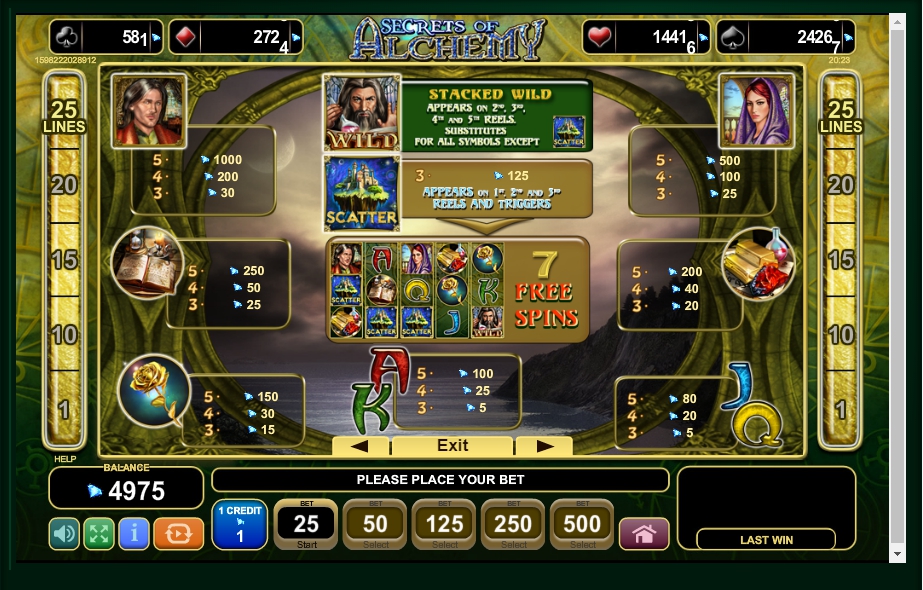 secrets of alchemy slot machine detail image 4
