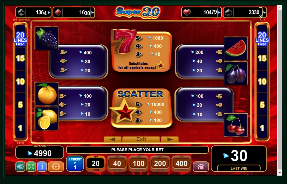 20 super dice slot machine detail image 3