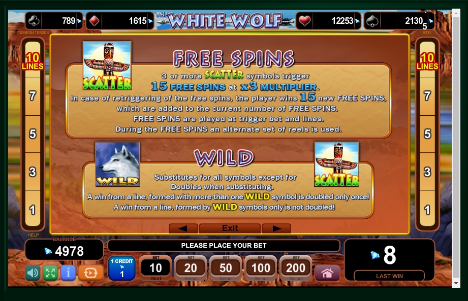 the white wolf slot machine detail image 3