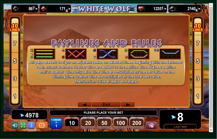 the white wolf slot machine detail image 0