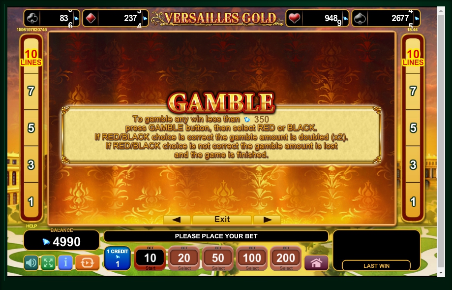 versailles gold slot machine detail image 2