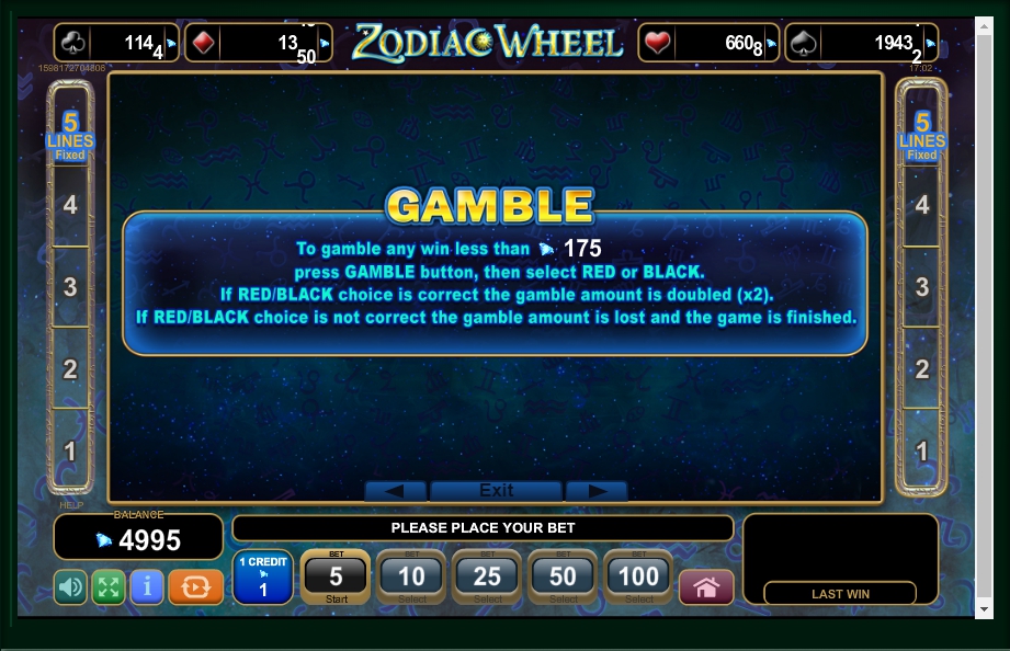 zodiac wheel slot machine detail image 2