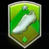 green emblem with boots - football: champions cup