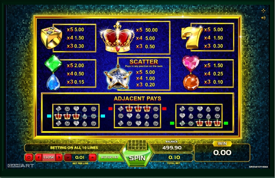 royal gems slot machine detail image 1