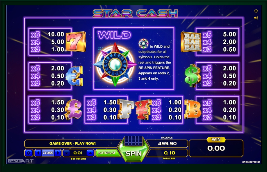 star cash slot machine detail image 1
