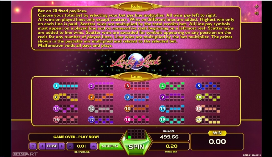 lady luck slot machine detail image 0