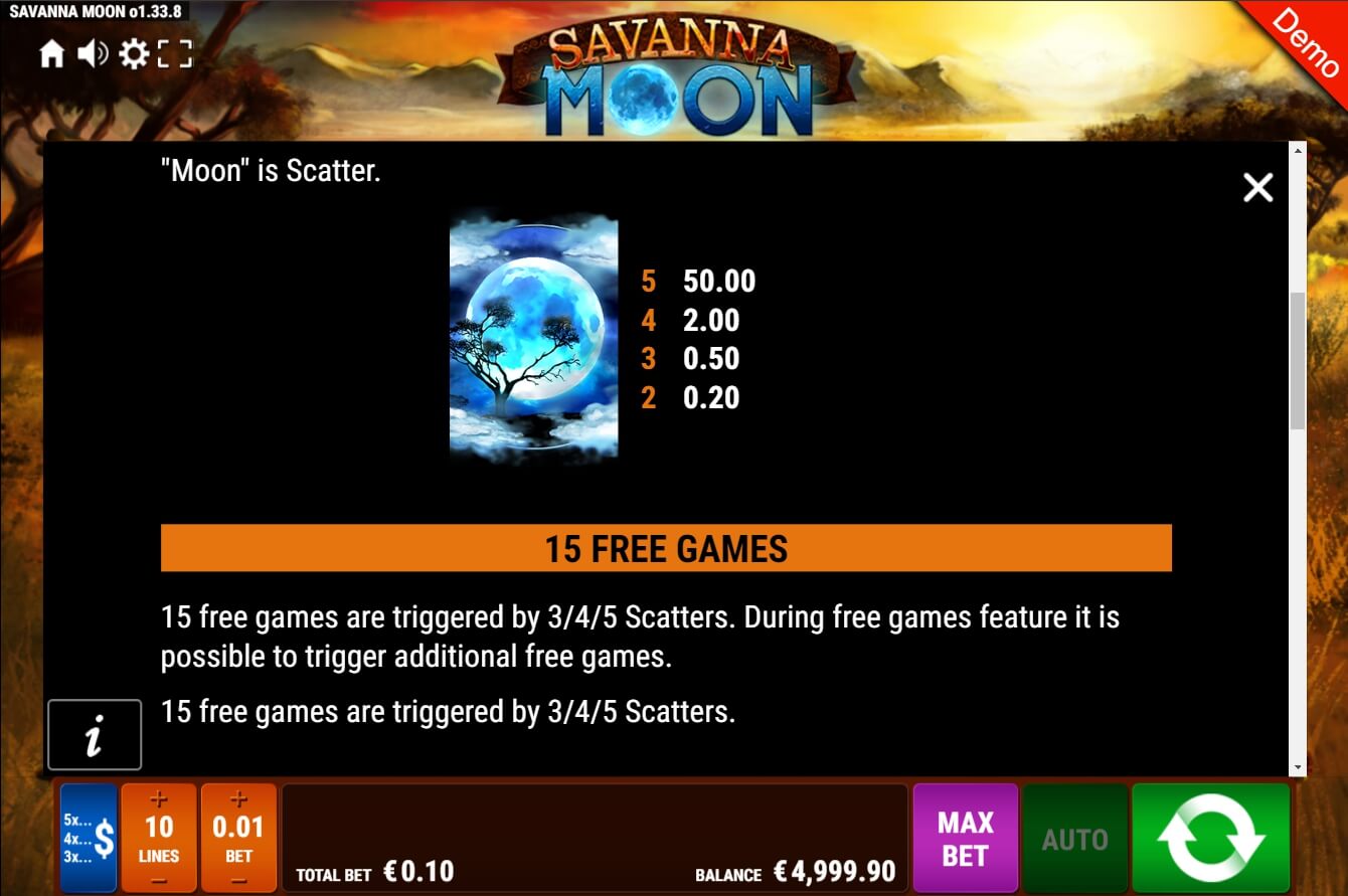 savanna moon slot machine detail image 3