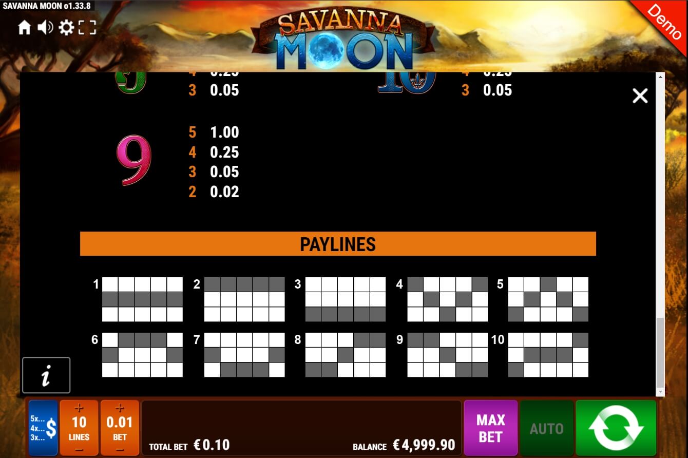 savanna moon slot machine detail image 0