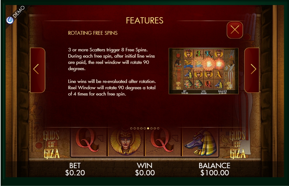 gods of giza slot machine detail image 3