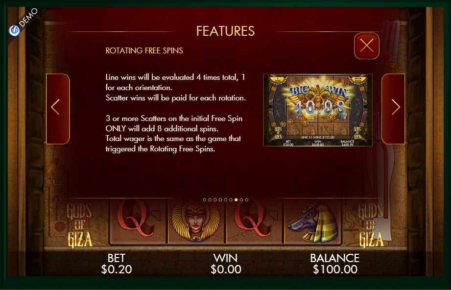 gods of giza slot machine detail image 2