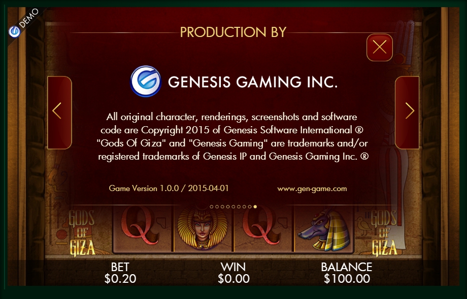 gods of giza slot machine detail image 0