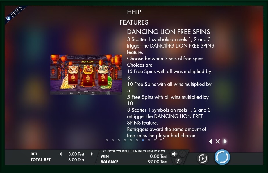 lion dance festival slot machine detail image 2