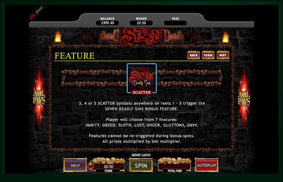 seven deadly sins slot machine detail image 4
