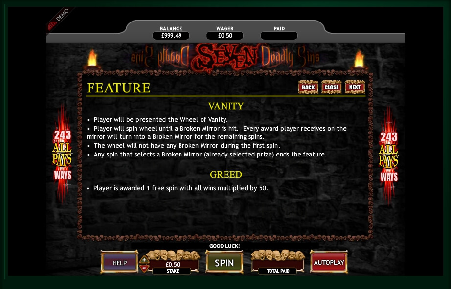 seven deadly sins slot machine detail image 3