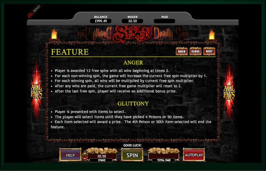seven deadly sins slot machine detail image 1