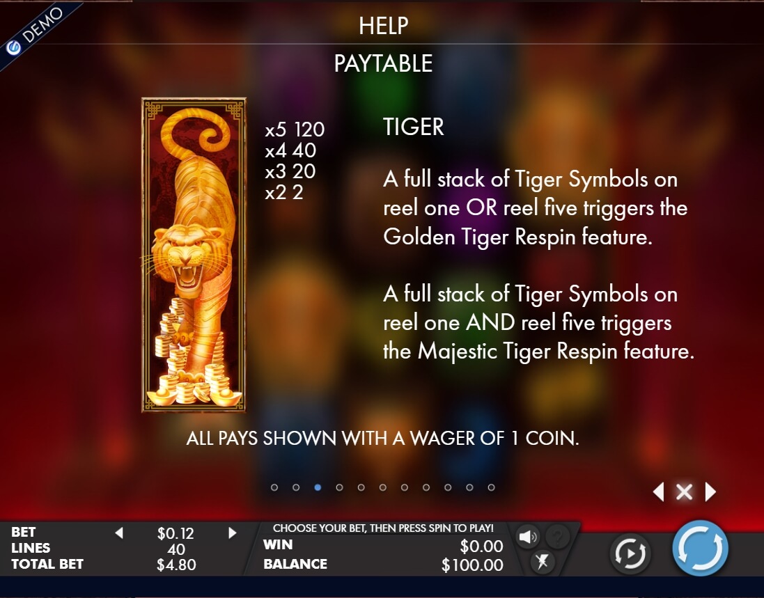 tiger temple slot machine detail image 6