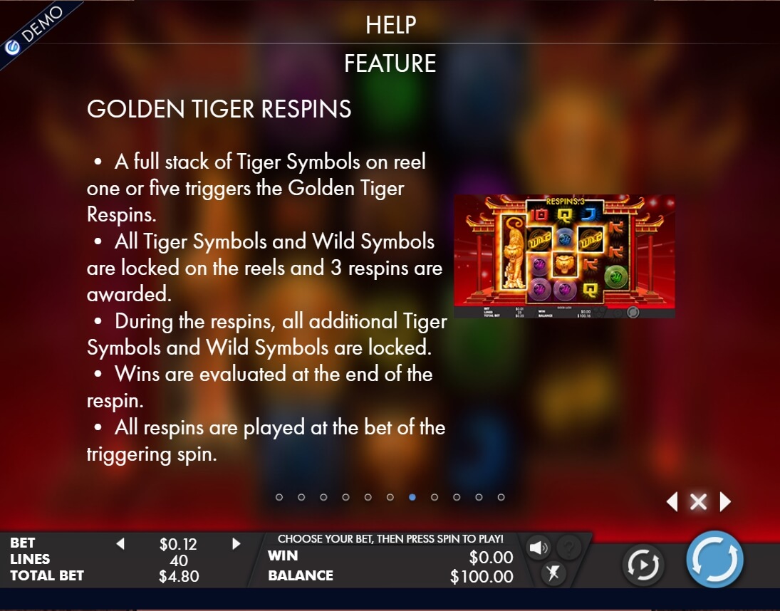 tiger temple slot machine detail image 2
