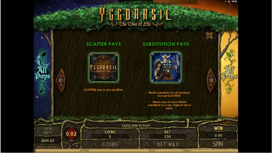 yggdrasil the tree of life slot machine detail image 2