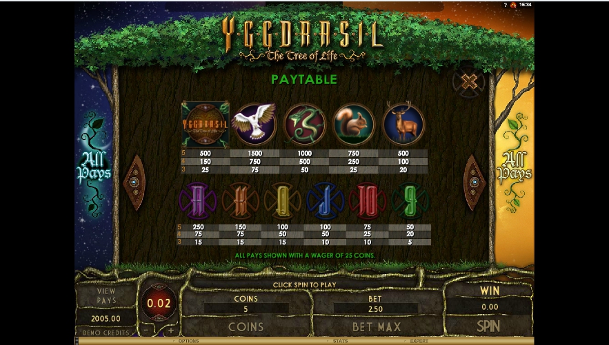 yggdrasil the tree of life slot machine detail image 1