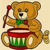 teddy bear with a drum - gift rap
