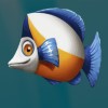 blue-white-orange fish - golden fish tank