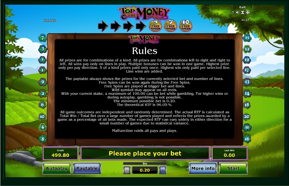 top o the money slot machine detail image 0