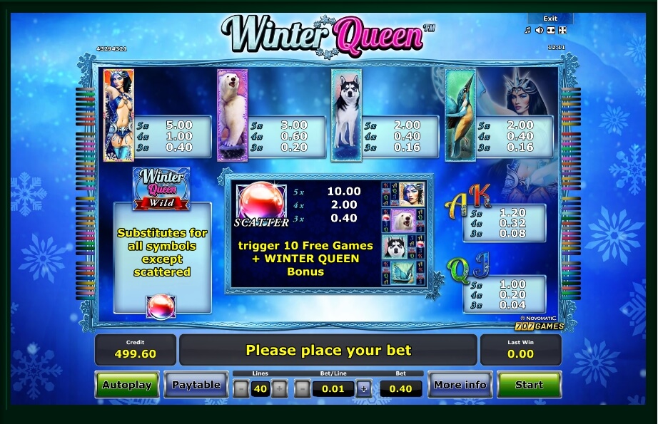 winter queen slot machine detail image 3