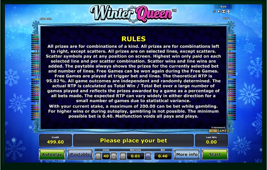 winter queen slot machine detail image 0