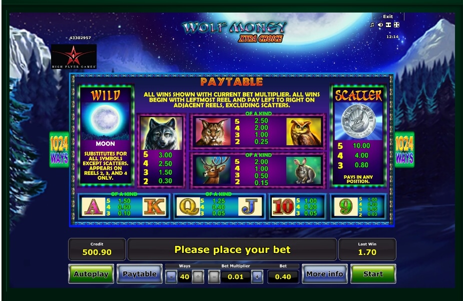 wolf money xtra choice slot machine detail image 6