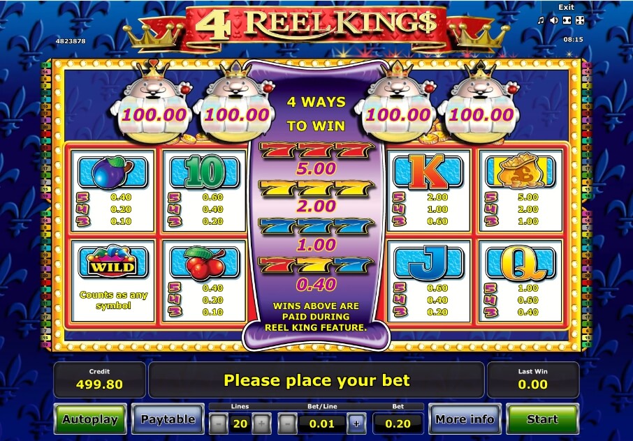4 reel king slot machine detail image 6