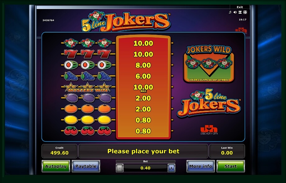 5 line jokers slot machine detail image 4
