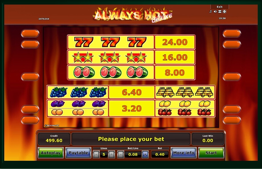 always hot deluxe slot machine detail image 1