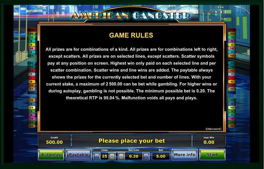 american gangster slot machine detail image 0