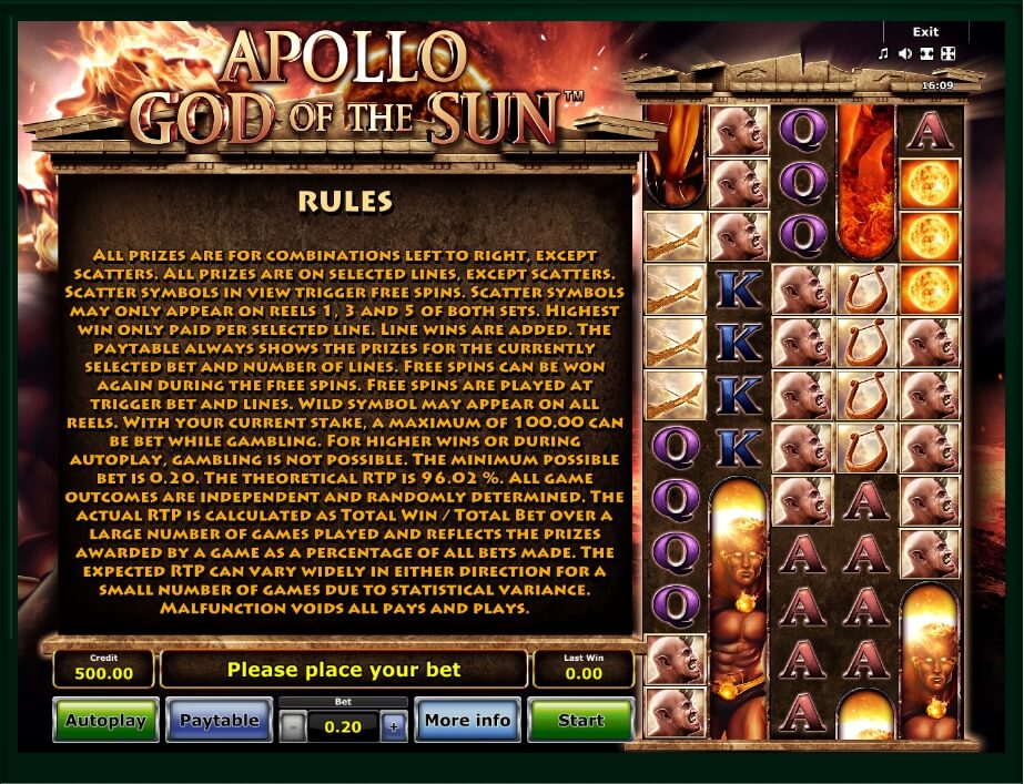 apollo god of the sun slot machine detail image 0