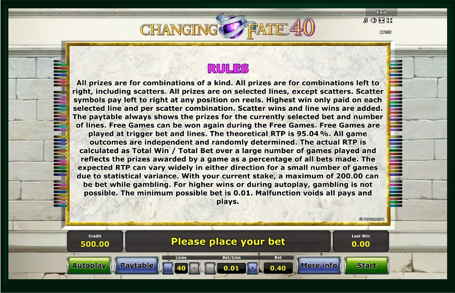 changing fate 40 slot machine detail image 0