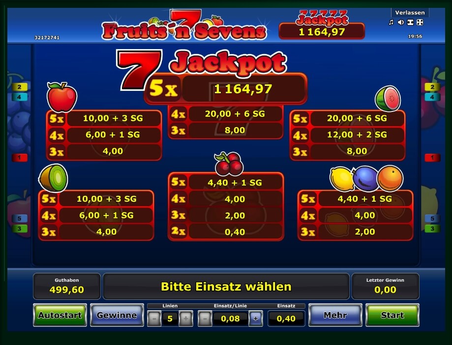 fruits n sevens deluxe slot machine detail image 3