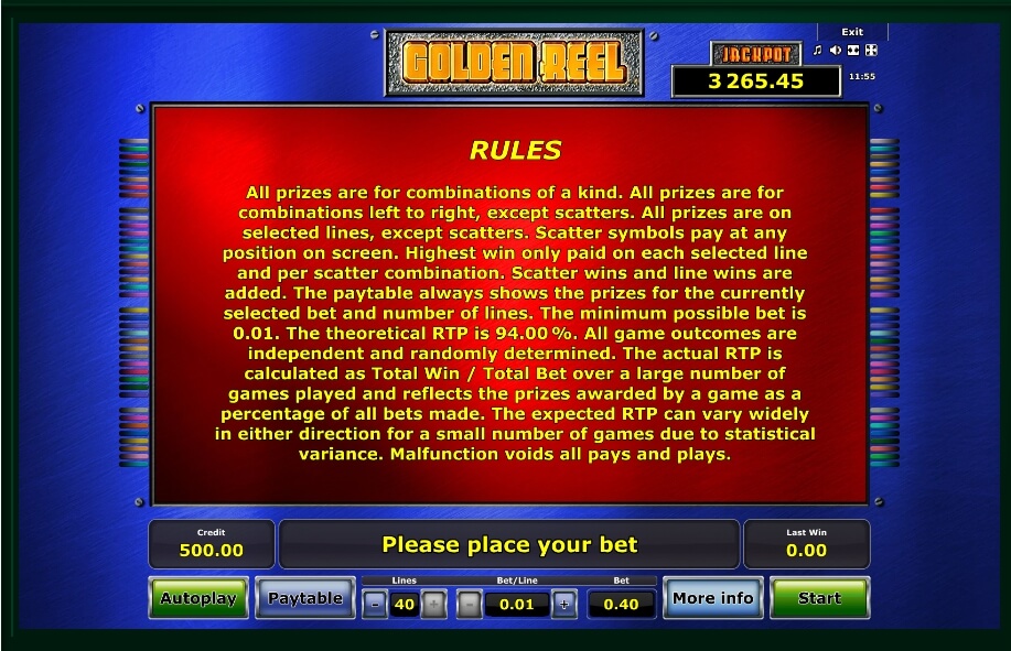 golden reel slot machine detail image 3