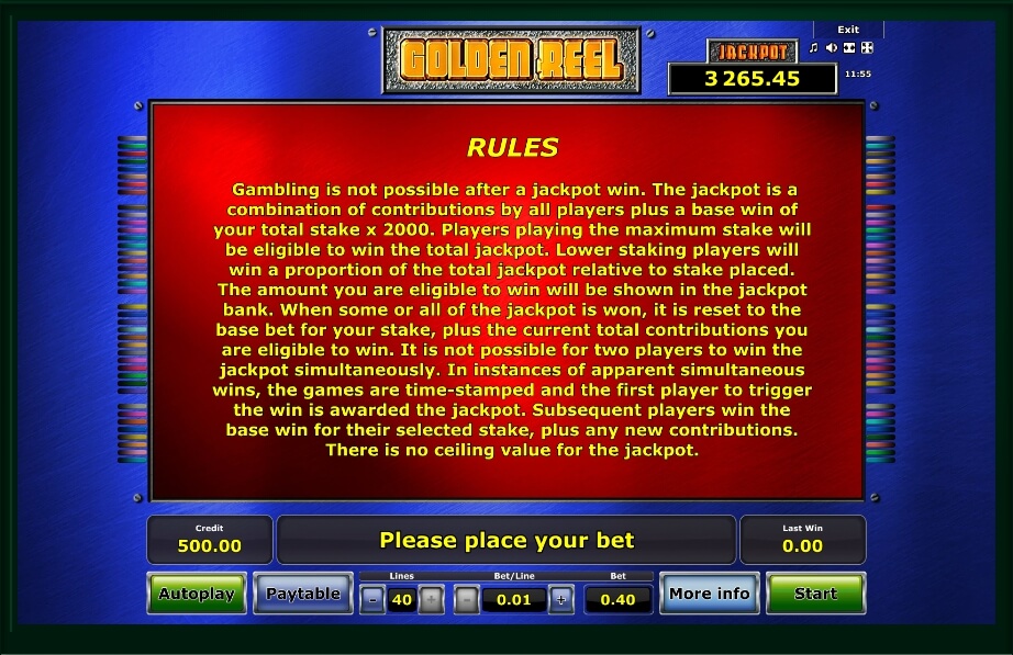 golden reel slot machine detail image 2