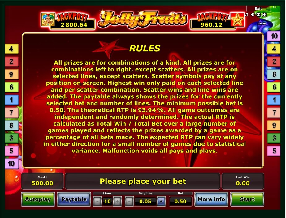 jolly fruits slot machine detail image 2