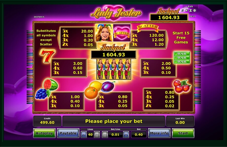lady jester slot machine detail image 5
